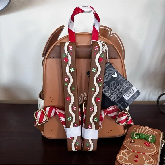 Disney Lilo and Stitch Gingerbread Scented Loungefly Mini Backpack & Wallet: NWT - Picture 6 of 14